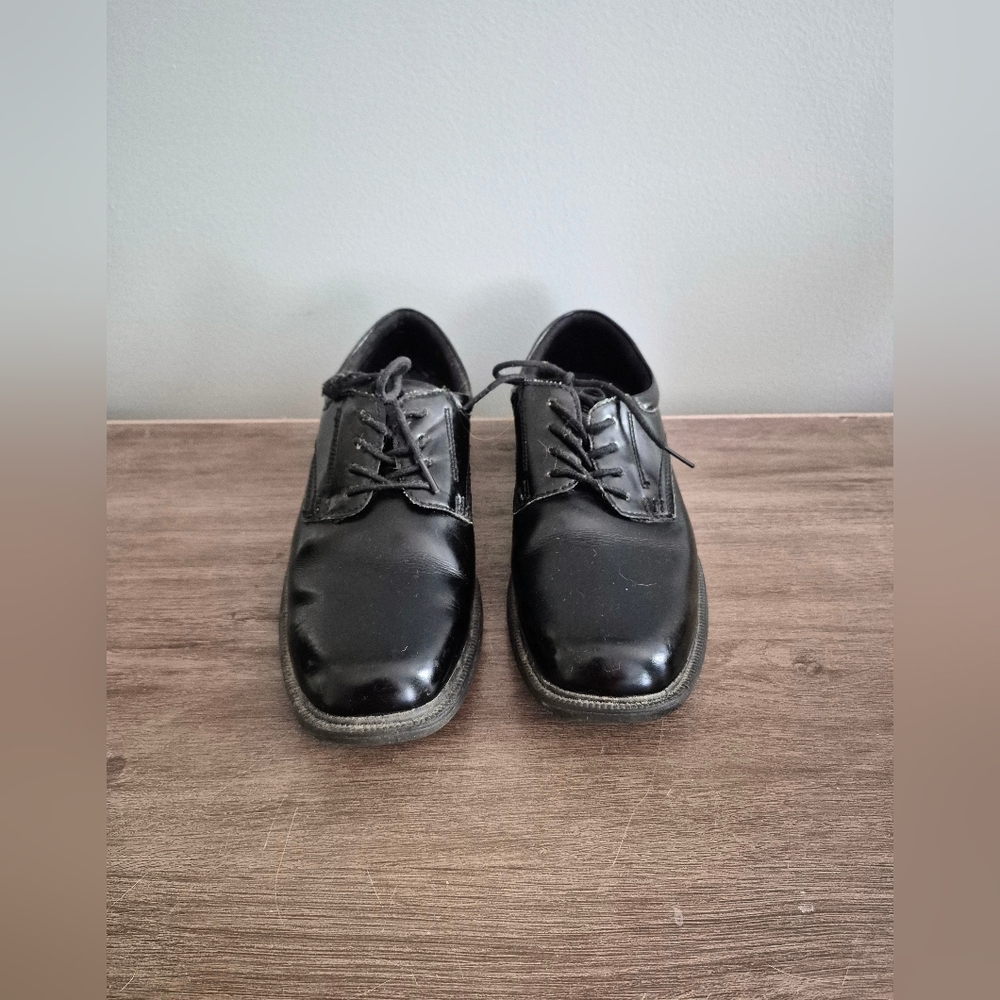 Nuun Bush Men's Black Leather Lace Up Dress Shoe Kore Comfort Gel Size 10.5 M